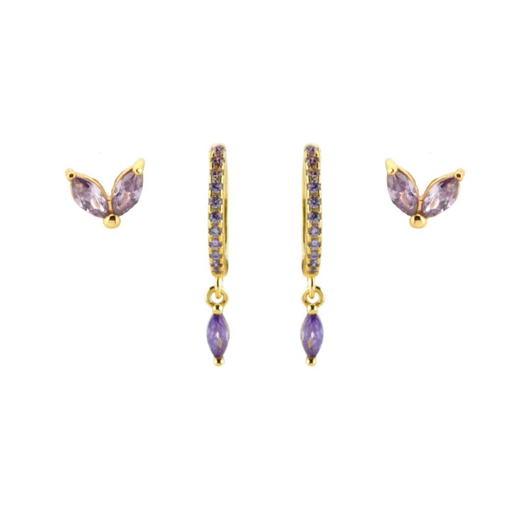Ensemble de feuilles violettes