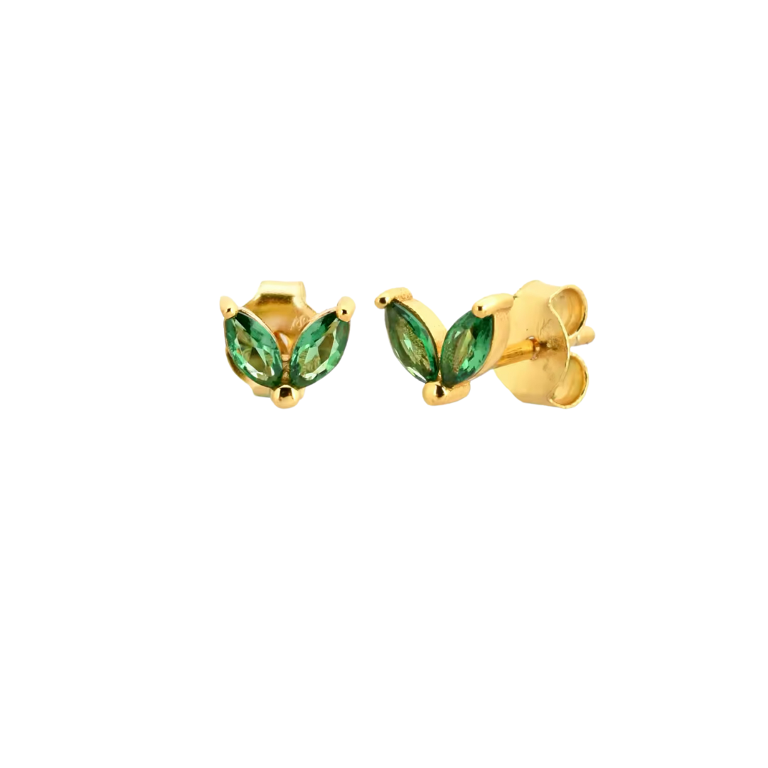 Mini Green Petals Earring