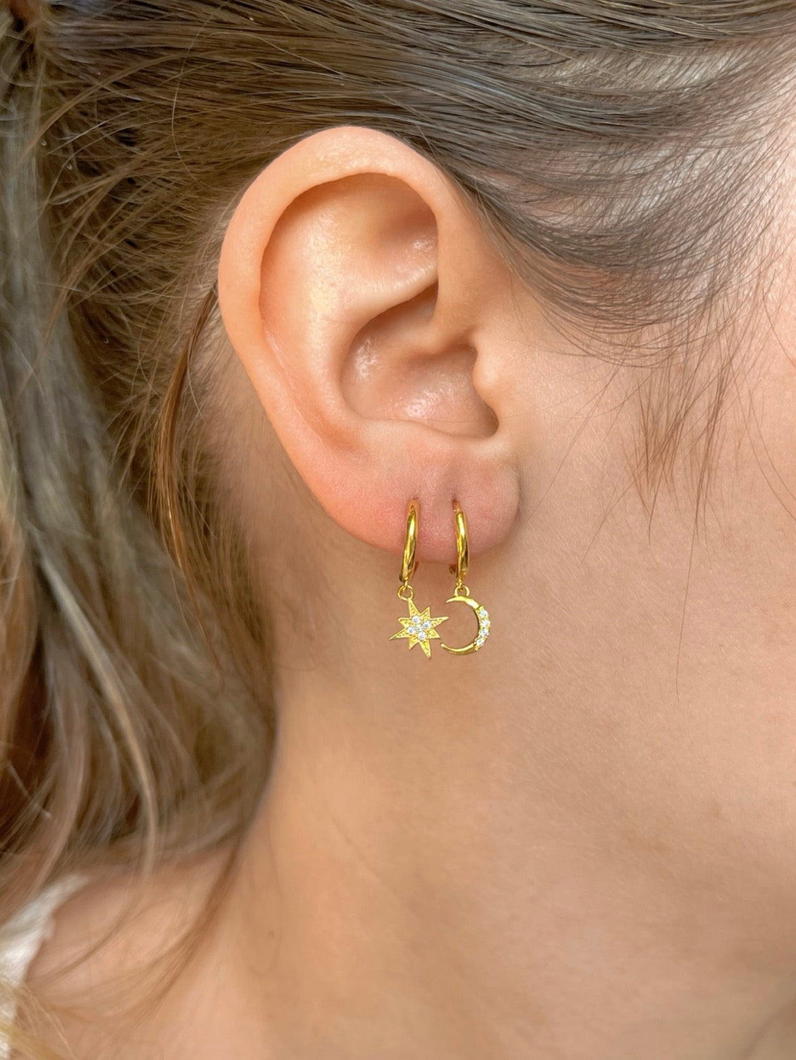 Moon & Star Earring