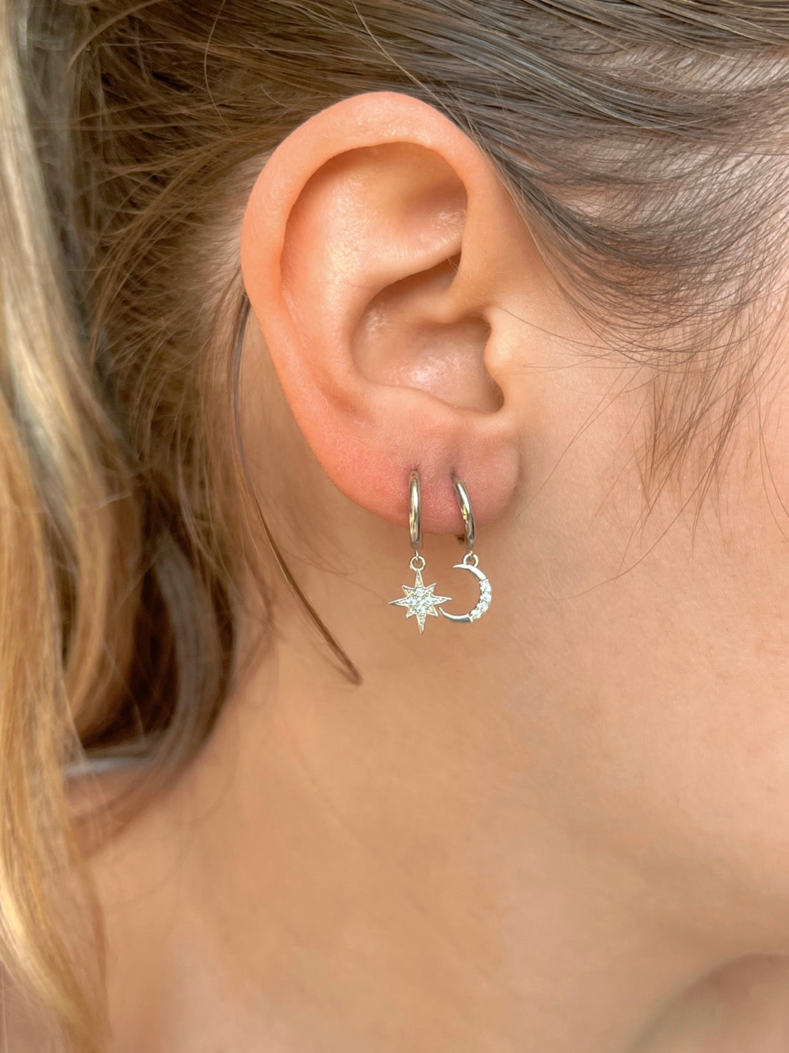 Moon & Star Earring