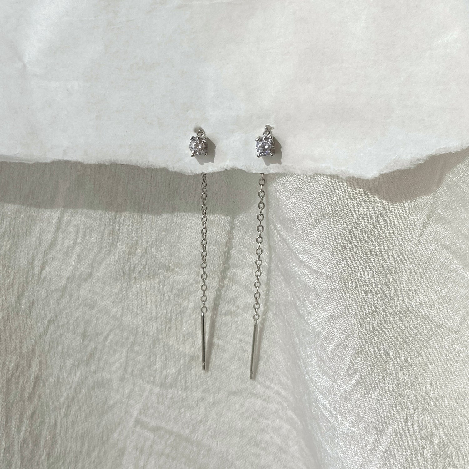 Drop White Earring