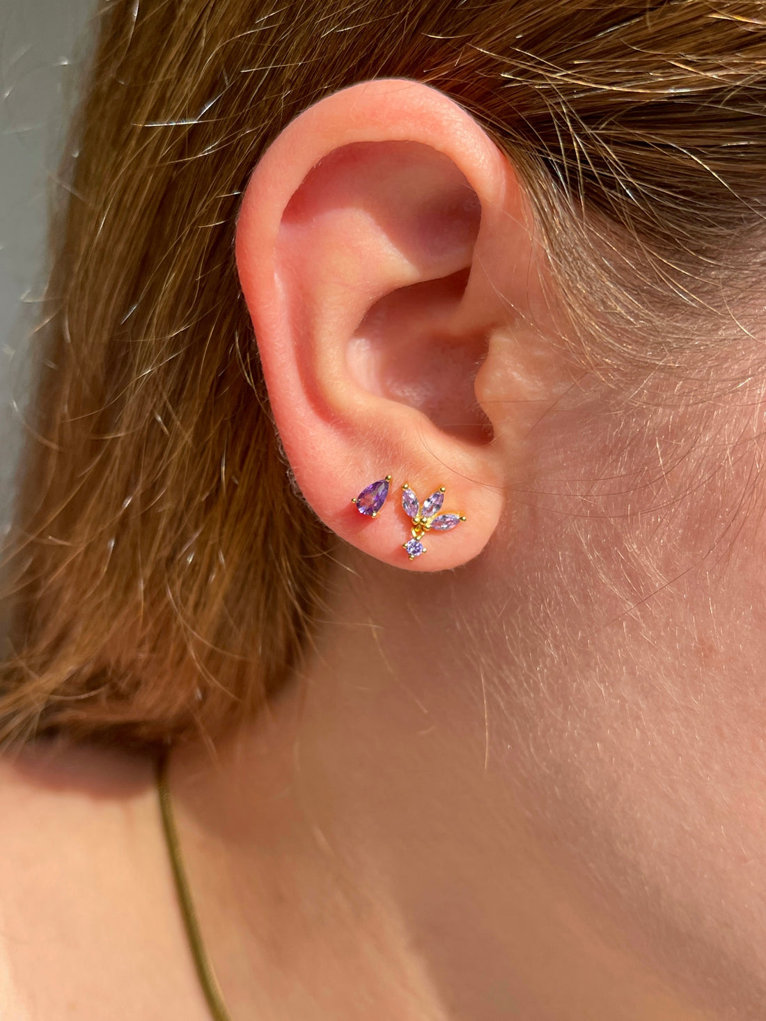 Purple Petals Earring