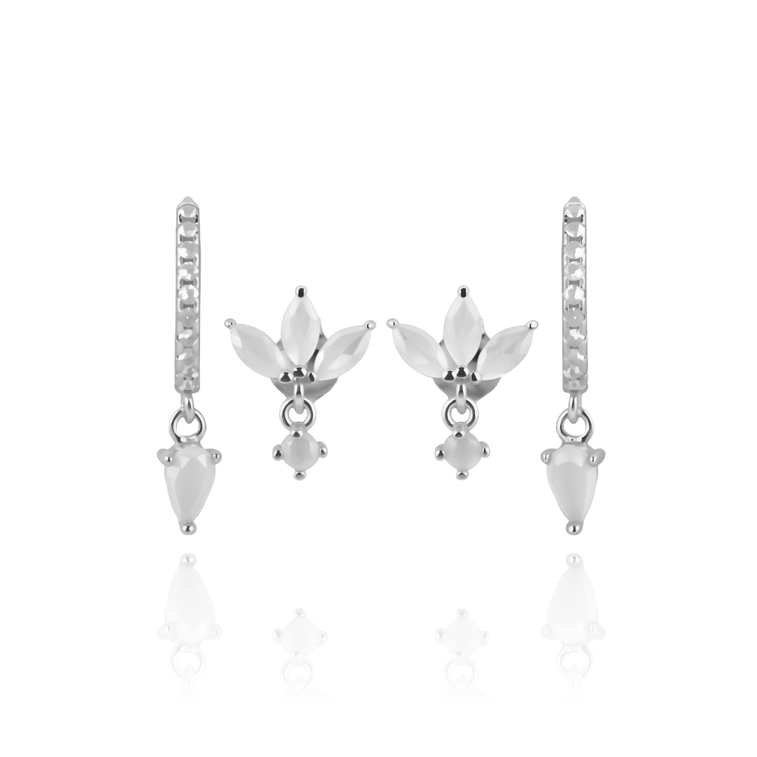 Milch Ohrring Set