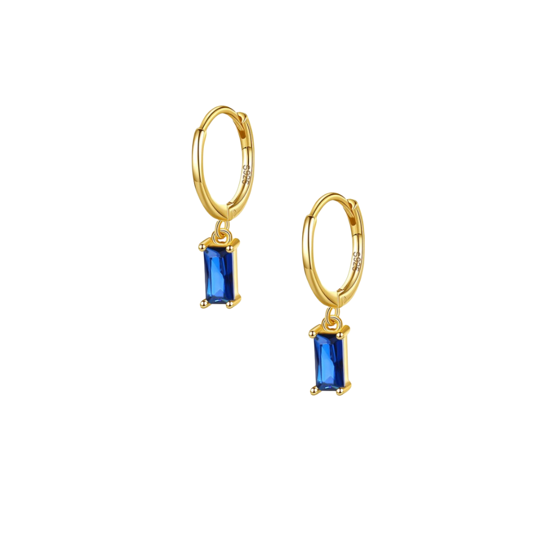 Geometric Dark Blue Earring