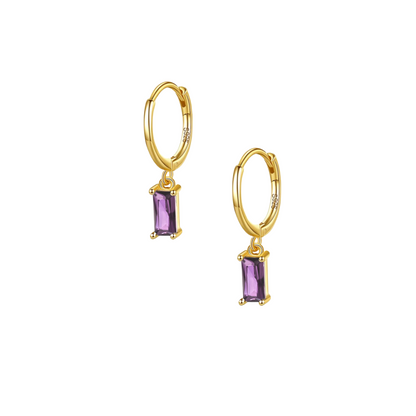 Geometric Violet Earring