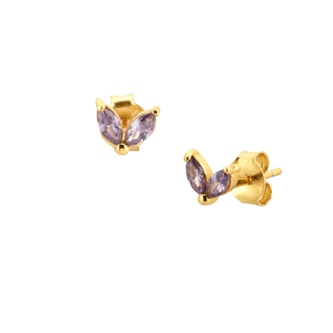 Mini Violet Petals Earring