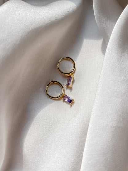 Geometric Violet Earring