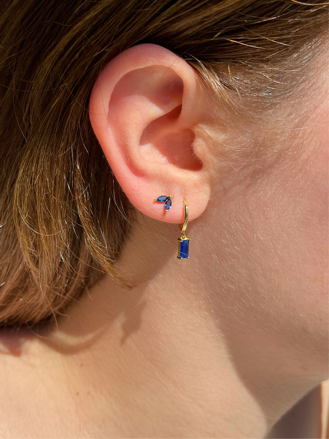 Geometric Dark Blue Earring