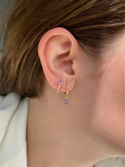 Geometric Violet Earring