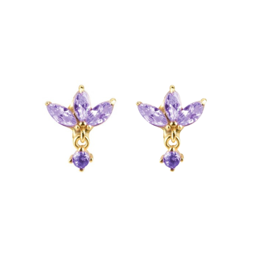 Purple Petals Earring