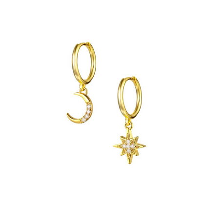 Moon &amp; Star Earring