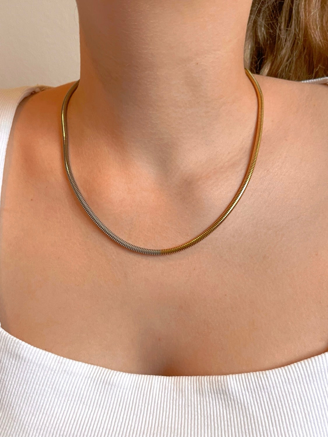 Two Tone Thick Necklace