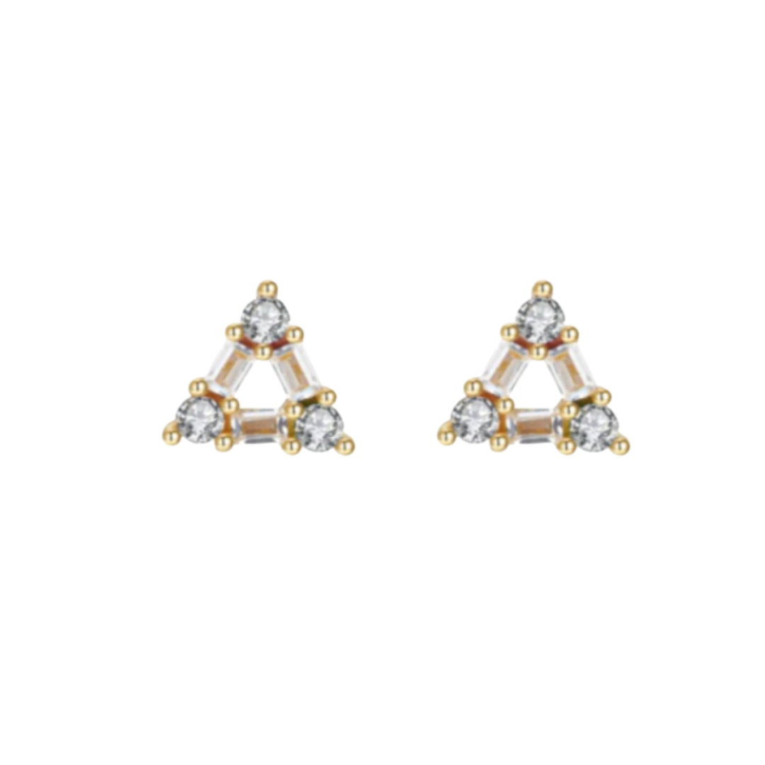 Pyramid White Earring